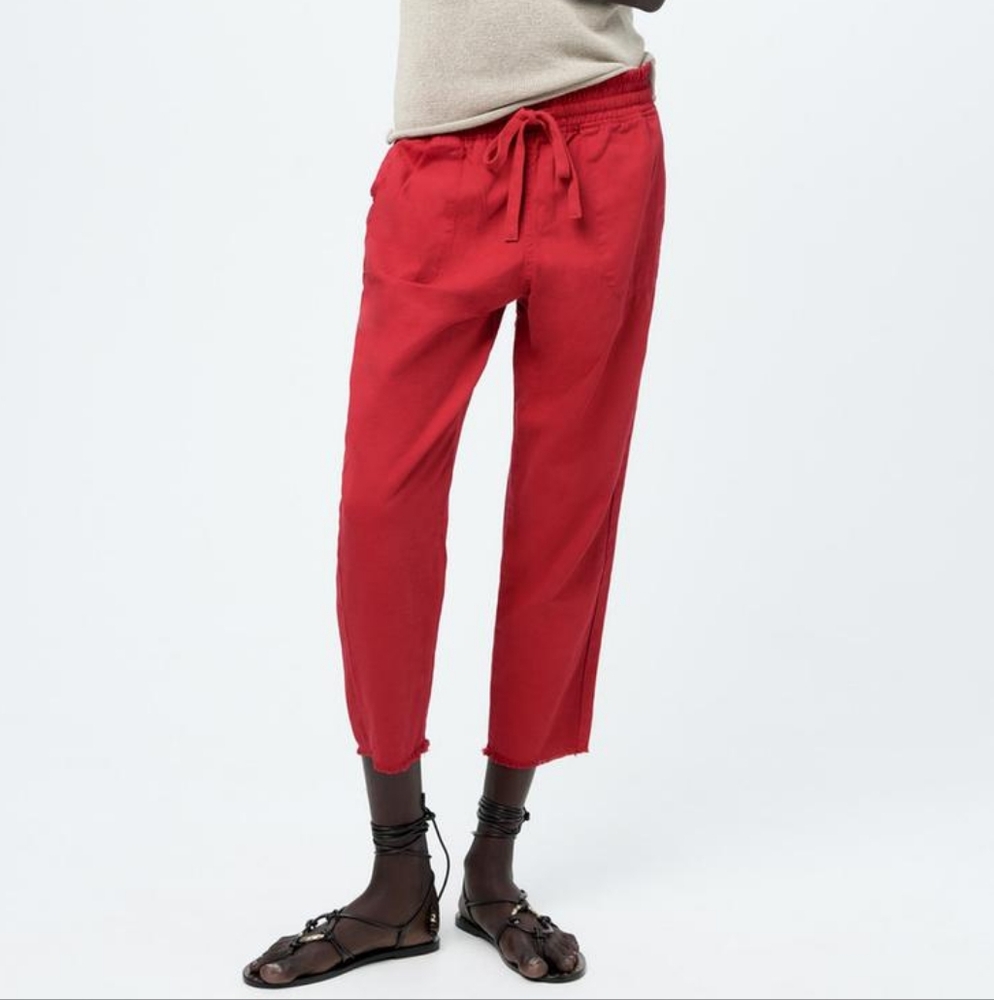 ZARA ZW COLLECTION PYJAMA-STYLE JOGGERS